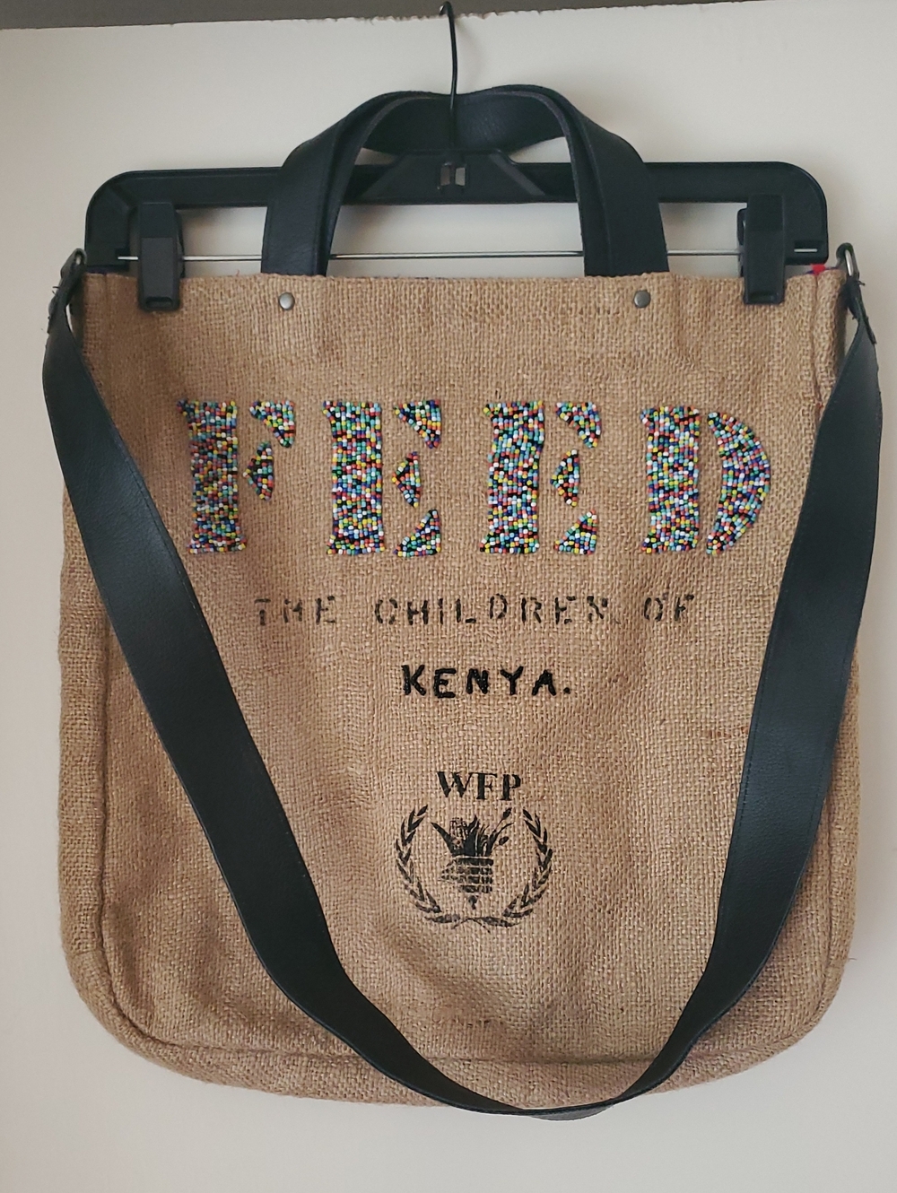 Feed Tote Bag With Beaded Logo